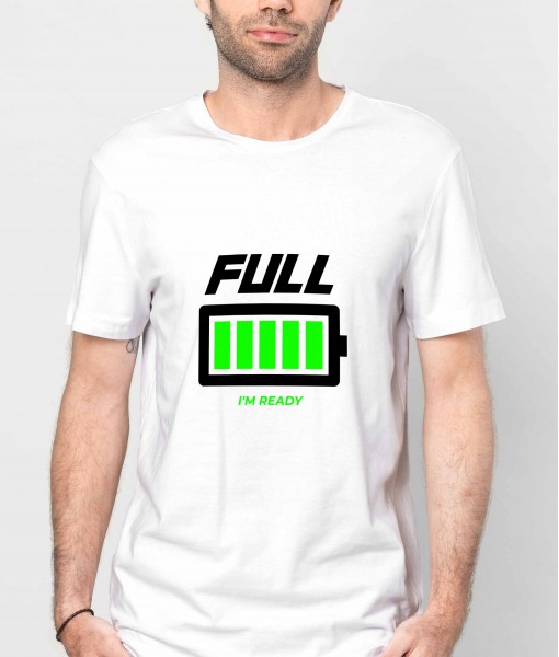 Мъжка тениска с щампа Текст и надписи Full I`m ready - TShirtArtShop.com